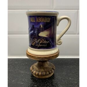 The Polar Express “All Aboard” Believe Blue‎ Coffee Mug Cup Warner Bros 16 oz.